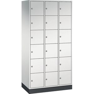 C+P Zesvoudige locker Intro, 3 compartimenten, kastframe lichtgrijs, deuren lichtgrijs