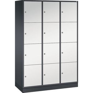 INTRO stalen lockerkast, vakhoogte 435 mm, b x d = 1220 x 500 mm, 12 vakken C+P