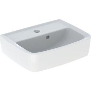 Geberit Bastia fontein square 40x31cm met kraangat en overloop wit