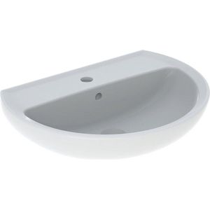 Geberit Bastia wastafel rond 60x45.5cm met kraangat en overloop wit
