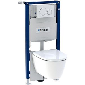Geberit Duofix toiletset inbouwreservoir 12cm H112cm met iCon wand-wc Rimfree glans wit 118.404.11.1