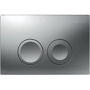 Geberit Delta25 bedieningsplaat - 2-toets spoeling - ronde knoppen - mat chroom 115.125.46.5