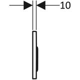 Drukplaat geberit omega 20 voor 2-toets spoeling witte ringen mat wit