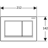 Drukplaat geberit omega 30 voor 2-toets spoeling met witte designstroken mat wit