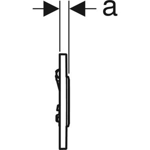 Geberit type 10 bedieningsplaat urinoir - pneumatische spoelactivering - kunststof - mat chroom met glansverchroomde designringen 116.015.JQ.1