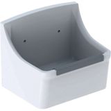 Geberit 300 Basic Norma uitstortgootsteen met stootrand 35x45x35cm met gaten voor emmerrooster wit S8A42000000G