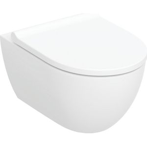 Geberit Acanto randloos hangtoilet inclusief toiletbril met softclose en quickrelease wit