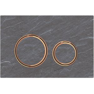 Bedieningsplaat Geberit Sigma 50 Round voor 2-toets Spoeling Rosé Goud / Mustang Leisteen