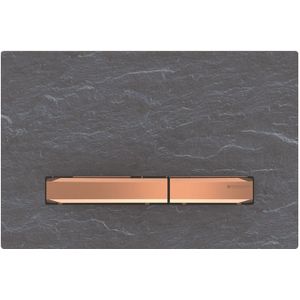 Geberit Sigma50 bedieningplaat, 2-toets spoeling frontbediening voor toilet 24.6x16.4cm rood goud / mustang leisteen 115670JM2