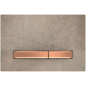 Geberit Sigma50 bedieningplaat, 2-toets spoeling frontbediening voor toilet 24.6x16.4cm rood goud / betonlook 115670JV2