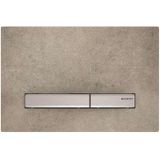 Geberit Sigma50 bedieningplaat, 2-toets spoeling frontbediening voor toilet 24.6x16.4cm chroom / betonlook 115788JV2