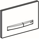 Geberit Sigma50 bedieningplaat, 2-toets spoeling frontbediening voor toilet 24.6x16.4cm zwartchroom / wit 115671112