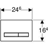 Bedieningsplaat geberit sigma 50 voor 2-toets spoeling zwart chroom /wit