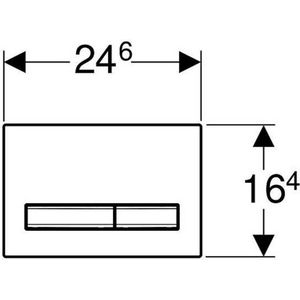 Geberit Bedieningsplaat Sigma50, 2-Toets: Zwartchroom, Wit