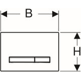 Geberit Bedieningsplaat Sigma5 - 2-Toets: Zwartchroo - Zwart