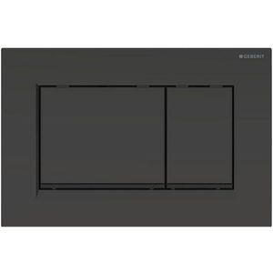 Geberit Bedieningspl. Sigma30, 2-Toets:mat Zwart, Easy-To-Clean, Zwart