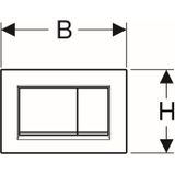 Betätigungsplatte Sigma30, für 2-Mengen-Spülung, - Geberit