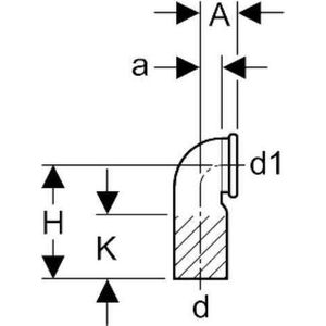 Geberit aansluitbocht voor wandcloset 90x90mm