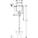 Geberit Hooghangend Reservoir met Deksel Wit 123700111