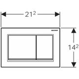 Geberit Bedieningspl Omega30 Gr/Kl Wit/Glchr/Wit