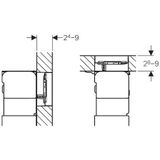 Geberit Omega60 bedieningplaat, 2-toets spoeling frontbediening voor toilet 18.4x11.4cm chroom geborsteld 115081GH1