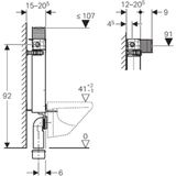 Geberit Kombifix WC element voor wandcloset H98 met Omega UP inbouwreservoir 12cm met geluidsisolatieset front planchetbediend