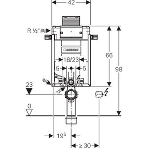 Inbouwreservoir geberit kombifix h98 omega up 12 cm