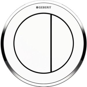 Geberit betj. Omega10 2skyl Hv - fjernudløsning pneumatisk - Hvid,blankforkromet,hvid