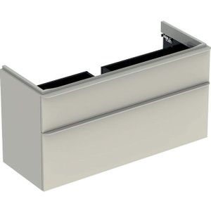 Geberit Smyle Square - Wastafelkast, 118x47x62 cm, 2 laden, zand grijs 500.355.JL.1