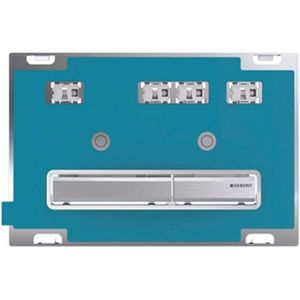 Geberit Sigma50 bedieningplaat, 2-toets spoeling frontbediening voor toilet 24.6x16.4cm klantspecifiek / chroom 115788002