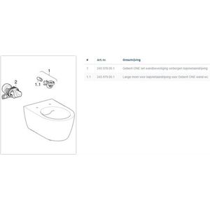Geberit One set wandbevestiging verborgen bajonetaandrijving