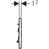Geberit Sigma30 bedieningplaat, 2-toets spoeling frontbediening voor toilet 24.6x16.4cm chroom 115.883.KH.1