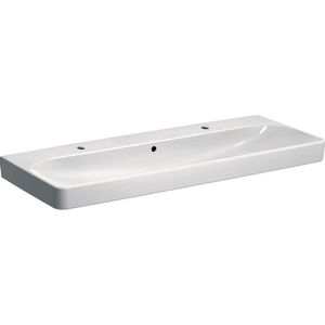 Geberit - Smyle Square - Wastafel - Wit - 120x48x16.5cm - 2 Kraangaten