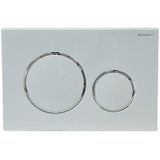 Geberit bedieningsplaat Sigma20 voor 2-toets spoeling, wit / glansverchroomd / wit