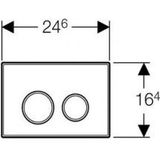 Geberit Bedieningsplaat Sigma20 Voor 2-toets Spoelin - Wit / Glansverchroomd / Wit