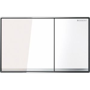 Geberit 115.640.SI.1 Sigma 60 bedieningsplaat, glas wit