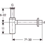 Geberit kunststof wastafelsifon 32mm verchroomd