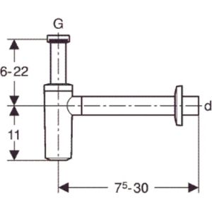 Geberit kunststof wastafelsifon 40mm verchroomd 151035211