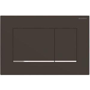 Geberit Sigma30 bedieningplaat, 2-toets spoeling frontbediening voor toilet 24.6x16.4cm zwart mat 115.883.14.1