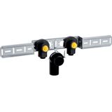 Geberit PushFit Anschlusswinkel 90° vormontiert, zweifach, mit Ablaufrohrschelle und Anschlussbogen, 651.298.00.1