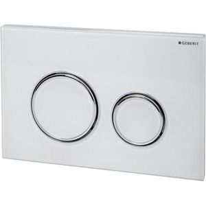 Geberit Bed.pl. Sigma21, Glas Wit Voor 2 Toets Spoeling