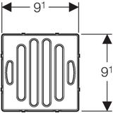 Putrooster geberit design voor vloerput douche vierkant 9.1x9.1 cm rvs