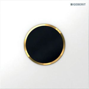 Geberit type 10 urinioir bedieningsplaat - batterij - ronde knop - wit/verguld 116.035.KK.1