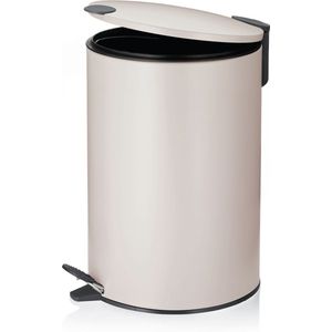Kela - Mats - Pedaal Afvalemmer - Beige - Inhoud 12 L
