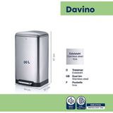 Afvalemmer RVS, 30 L - Kela | Davino