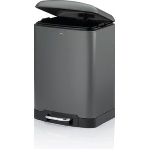 Afvalemmer, RVS, Antraciet, 12 L - Kela | Davino