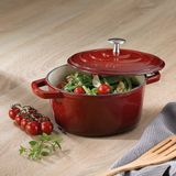Braadpan Gietijzer Rood, 24 cm - Kela | Calido