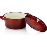 Braadpan Gietijzer Rood, 24 cm - Kela | Calido
