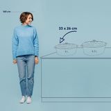 Braadpan Gietijzer Ovaal Rood, 33 cm x 26 cm- Kela | Calido