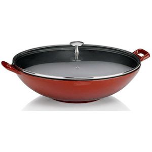 Wokpan Gietijzer Rood, 36 cm - Kela | Calido
